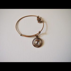 Alex and Ani Bracelet in gold with anchor charm